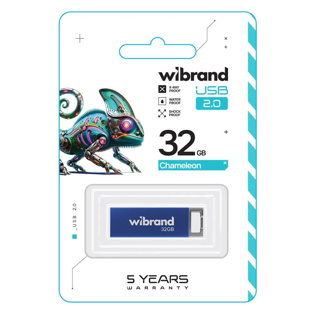 USB флеш накопичувач Wibrand 32GB Chameleon Blue USB 2.0 (WI2.0/CH32U6U) - зображення 2
