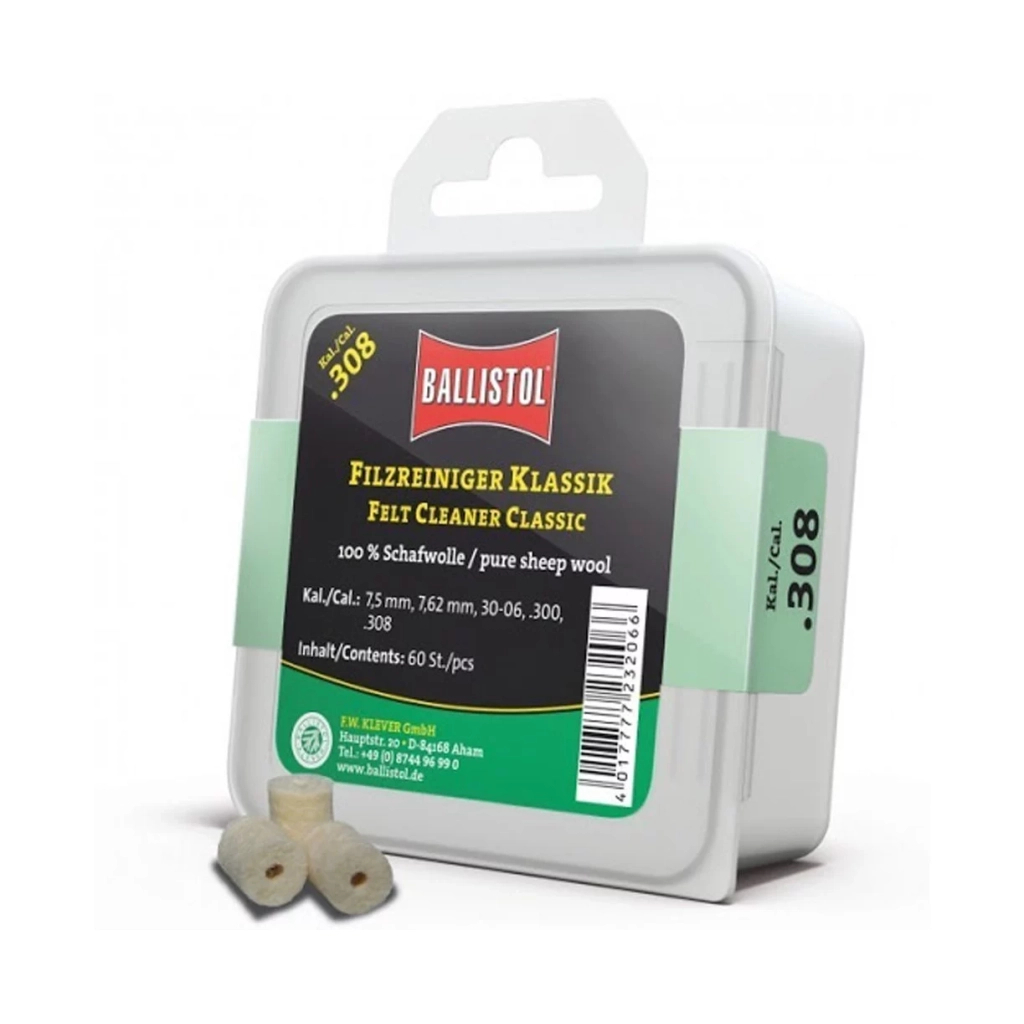 Патч для чищення зброї Ballistol повстяний класичний 308 60шт/уп (23206) - зображення 1