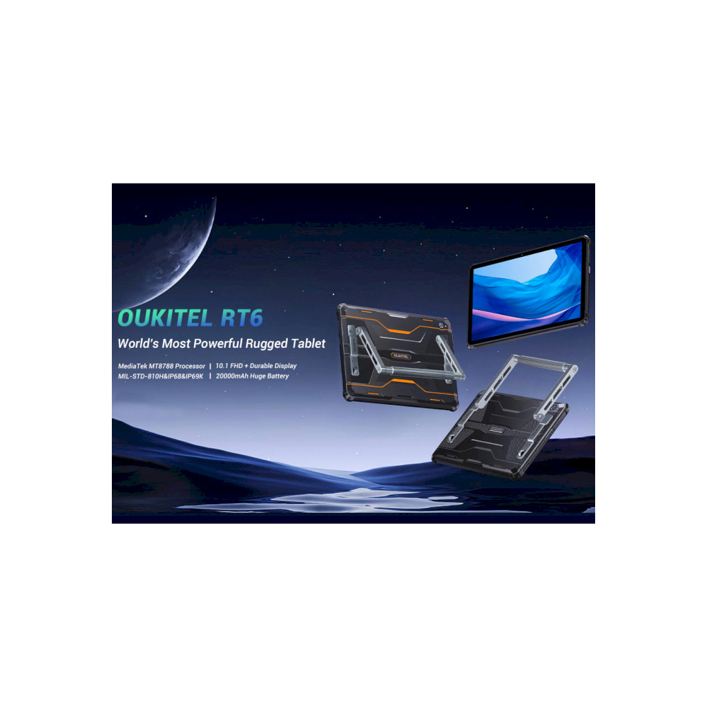 Планшет OUKITEL RT6 10.1" 8/256GB NFC LTE Black-Orange (6931940750226) - зображення 3