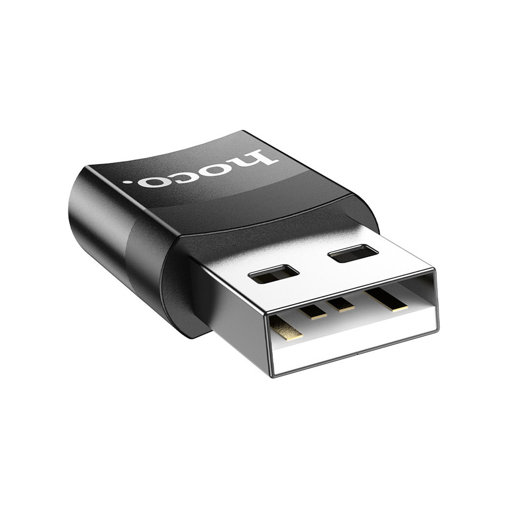 Перехідник UA17 USB M to USB-C F USB2.0 Black HOCO (6931474762009) - зображення 2