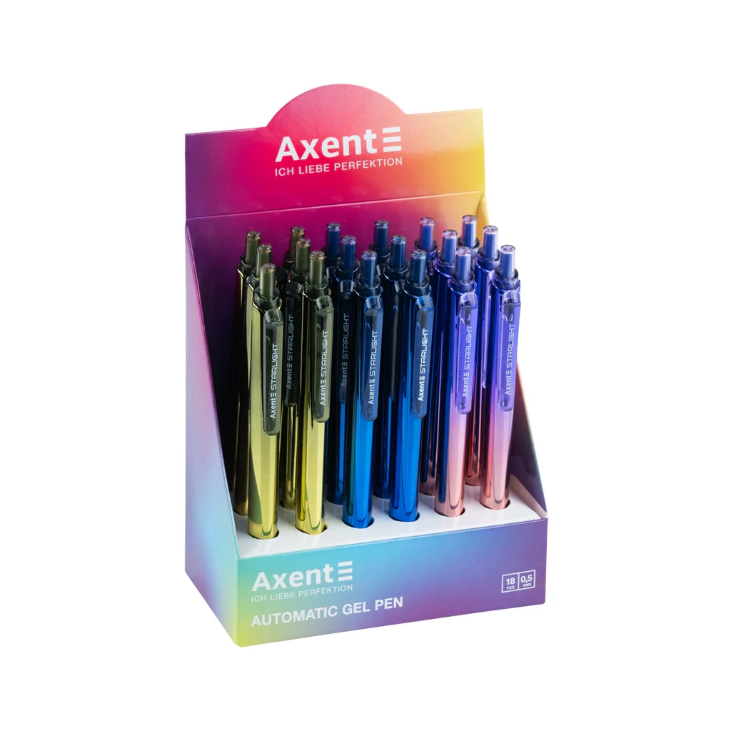 Ручка гелева Axent Starlight 0,5 мм, синій (AG1127-02-A) - зображення 3