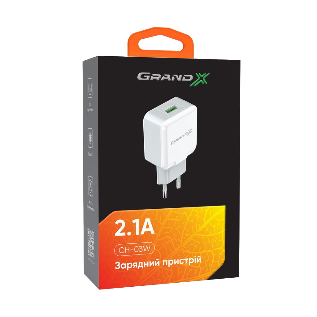 Зарядний пристрій Grand-X 5V 2.1A White (CH-03W) - зображення 5