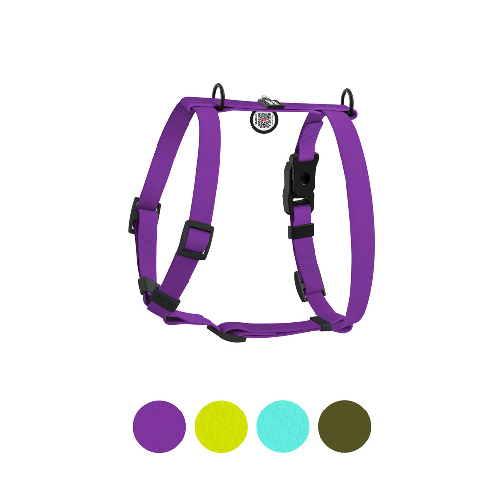 Шлея для собак WAUDOG Magnet анатомічна Н-подібна з QR-паспортом, магнітна пряжка-фастекс S фіолетова (26229) - зображення 6