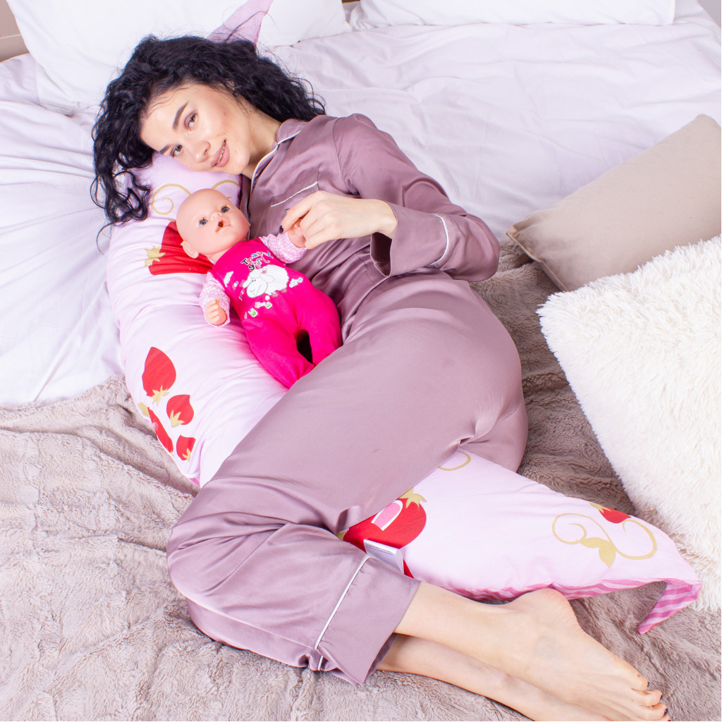 Подушка MirSon для вагітних та годування №8306 Print Line 17-0078 Kristina Бязь 30х170х20 см (2200006200314) - зображення 4