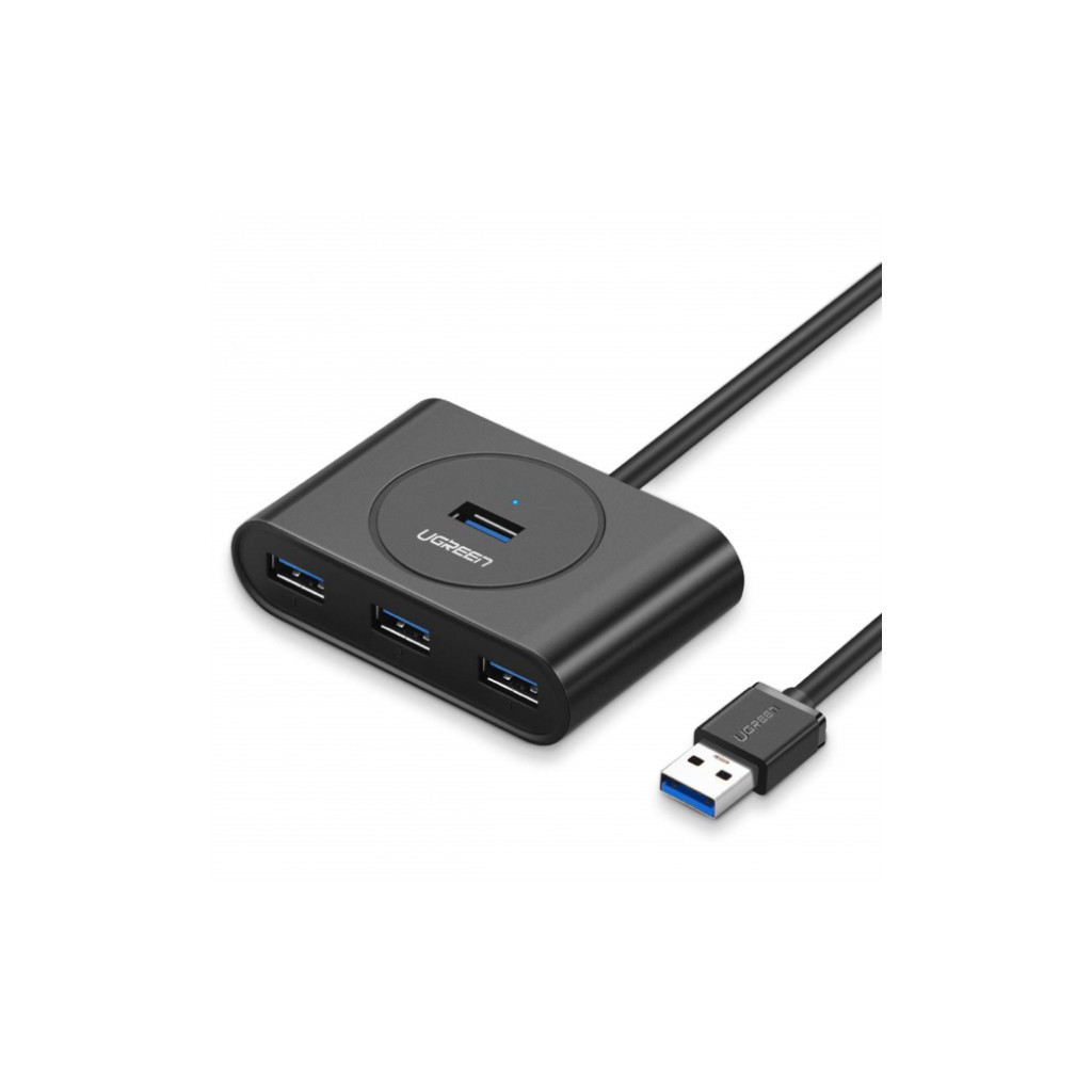 Концентратор Ugreen 4-port 1m USB 3.0 Active CR113 black (20291) - зображення 1