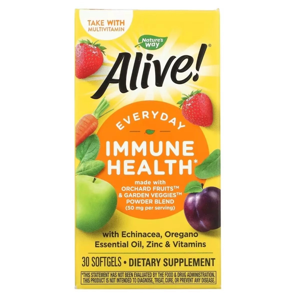 Вітамінно-мінеральний комплекс Nature's Way Здоровый иммунитет, Alive Immune Health, 30 гелевых капсул (NWY-13294) - зображення 2