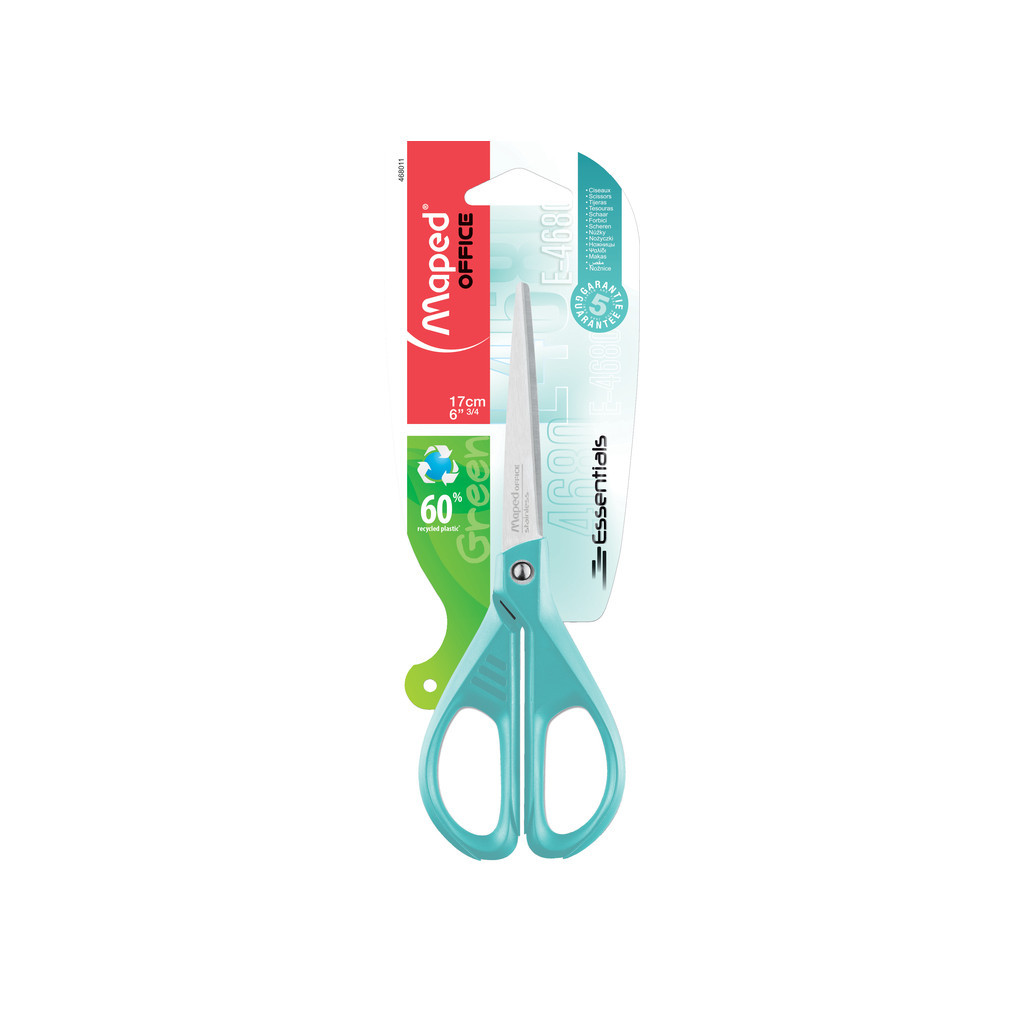 Ножиці Maped ESSENTIALS GREEN 170мм, блістер, блакитний (MP.468011) - изображение 1