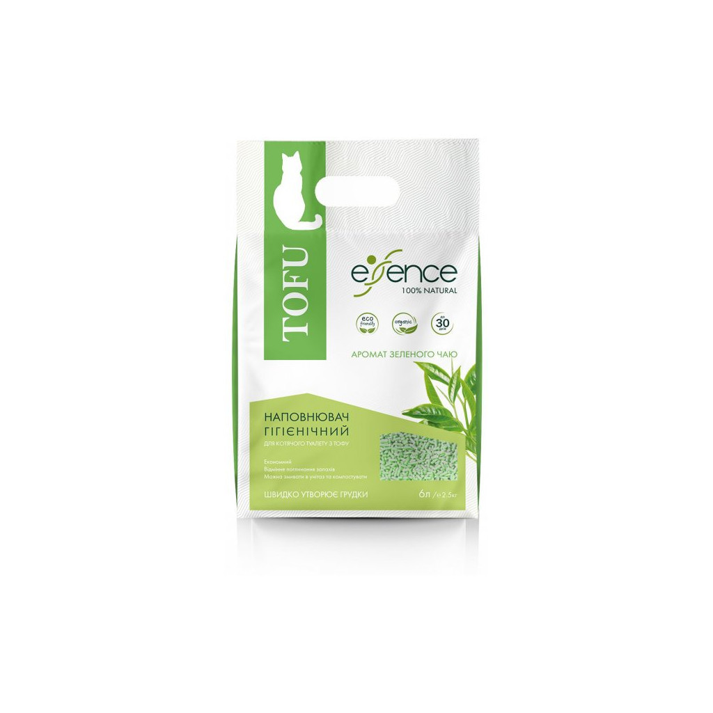 Наповнювач для туалету Essence Tofu з ароматом зеленого чаю 2 мм 6 л (4820261920017) - зображення 3