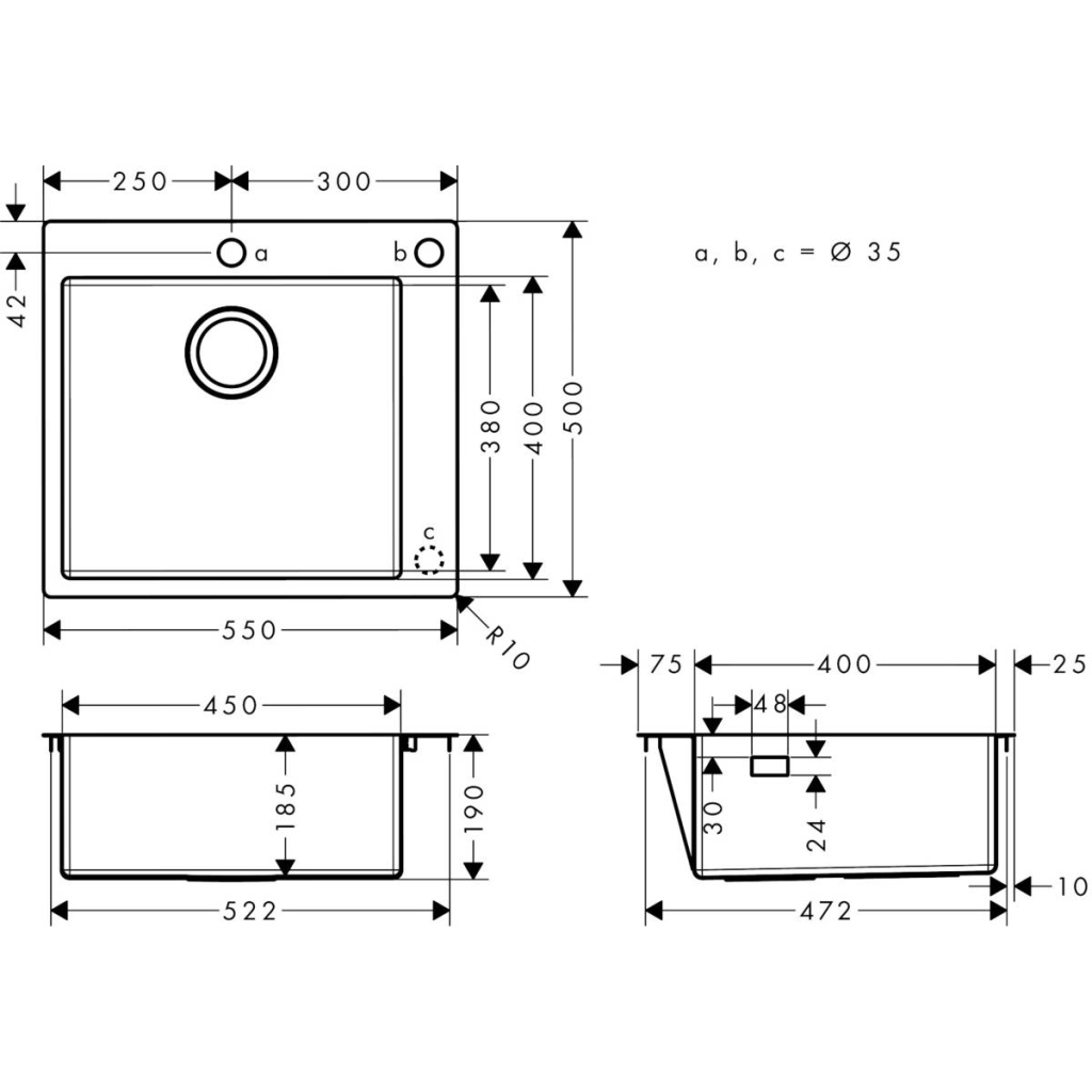 Мийка кухонна Hansgrohe S51 S510-F450/43312380 (43312380) - зображення 5