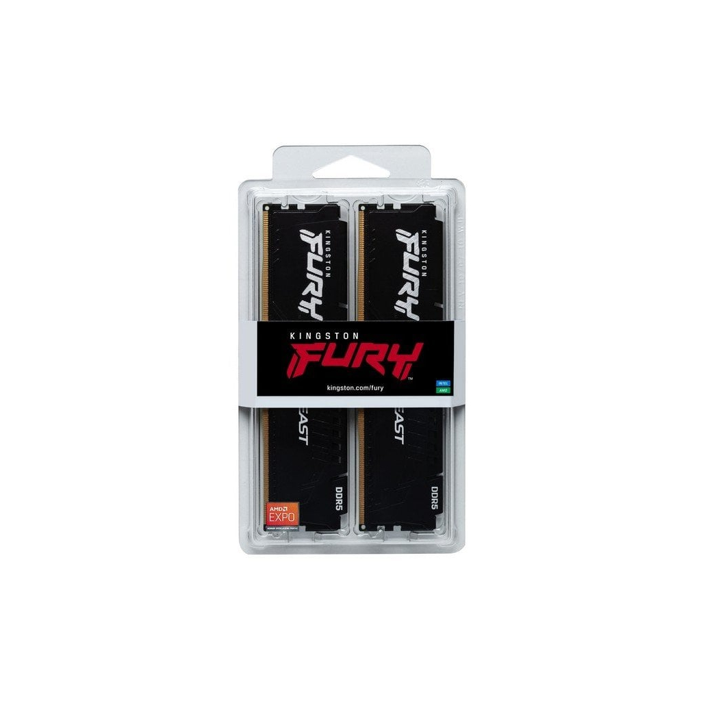 Модуль пам'яті для комп'ютера DDR5 32GB (2x16GB) 5600 MHz Beast AM5 Black Kingston Fury (ex.HyperX) (KF556C36BBEK2-32) - изображение 4