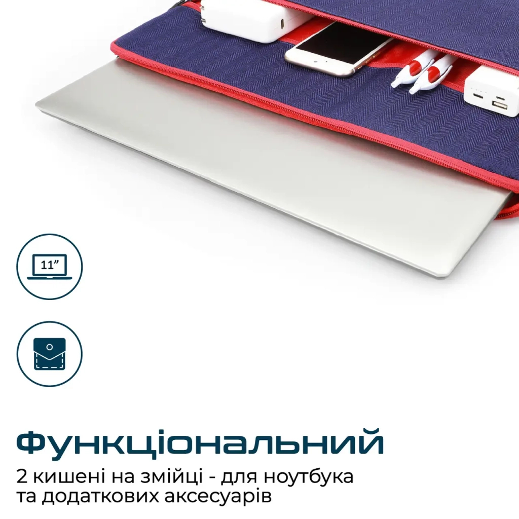 Чохол до ноутбука Promate 11" Portfolio-S Blue (portfolio-s.blue) - зображення 6