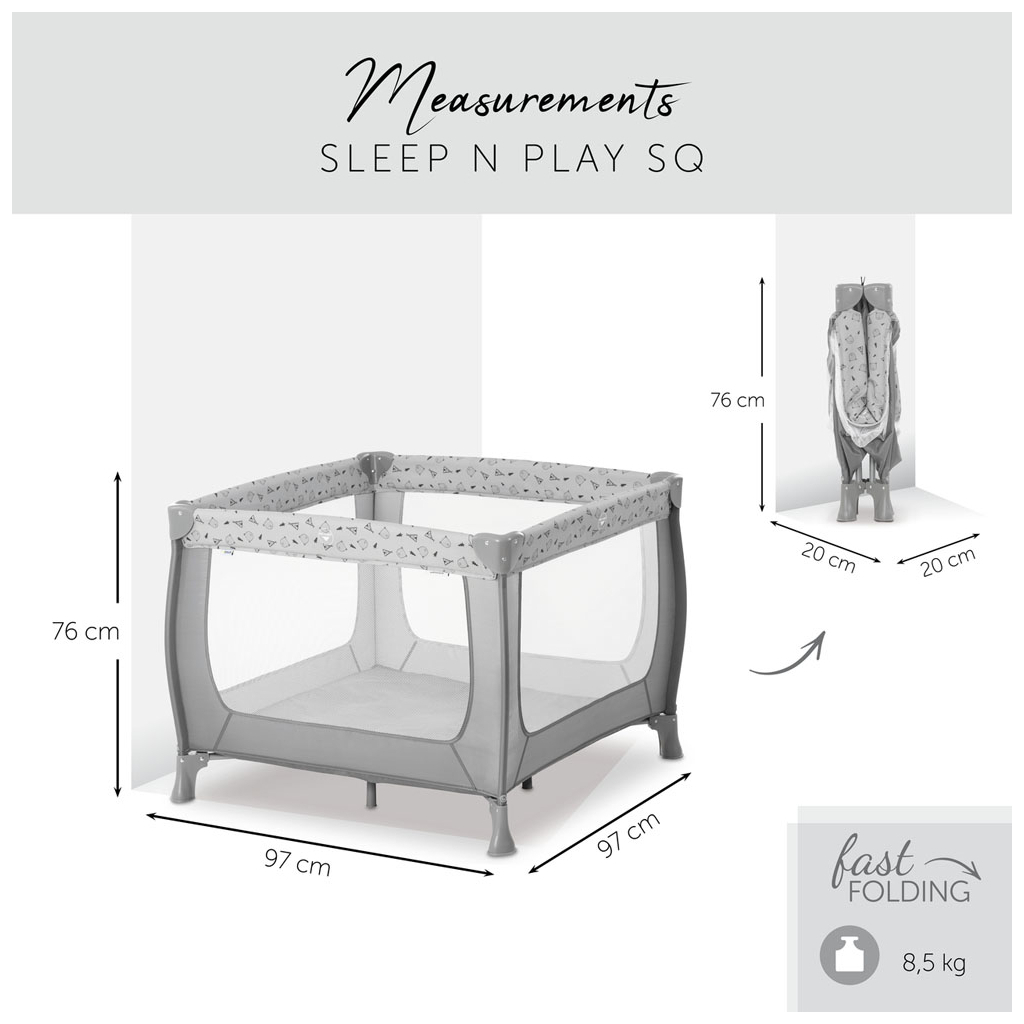 Дитячий манеж Hauck Sleep N Play SQ Nordic Grey (60649-0) - изображение 5