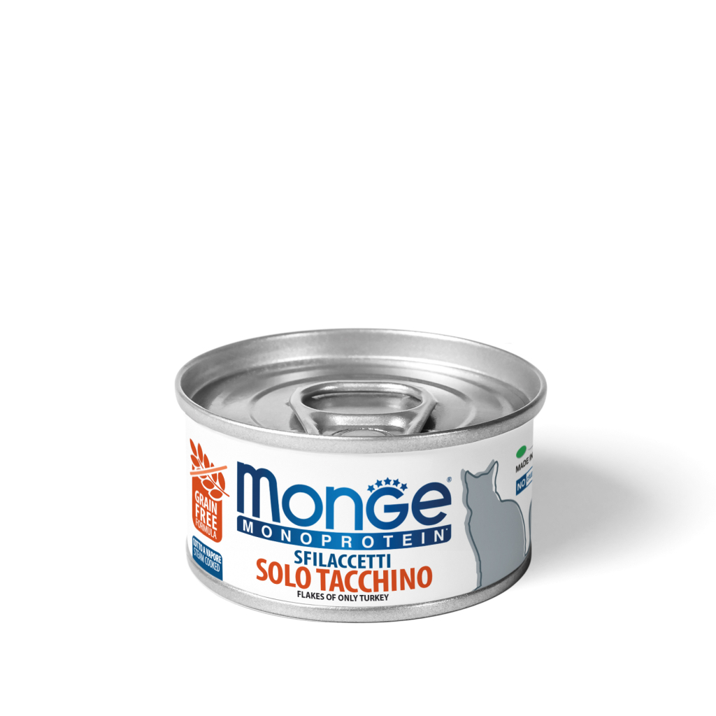 Консерви для котів Monge Cat Monoprotein м'ясні пластівці з індички 80 г (8009470007153) - зображення 1