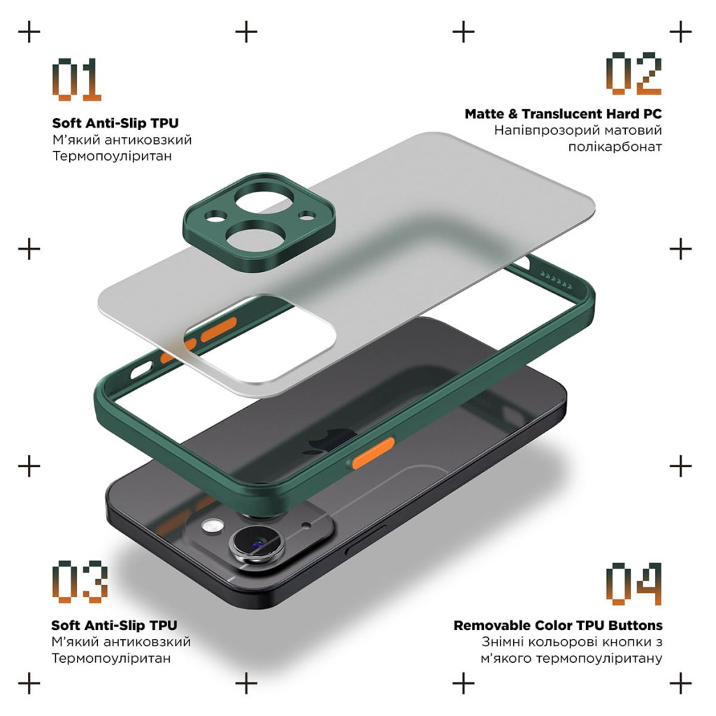 Чохол до мобільного телефона Armorstandart Frosted Matte Samsung A25 5G (A256) Dark Green (ARM69691) - зображення 2