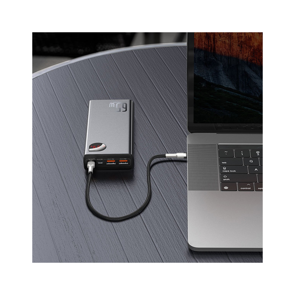 Батарея універсальна Baseus Adaman Metal 20000mAh, PD/65W, QC/3.0, +cable USB to Type-C (PPIMDA-D01 / P10021506112-01) - зображення 7