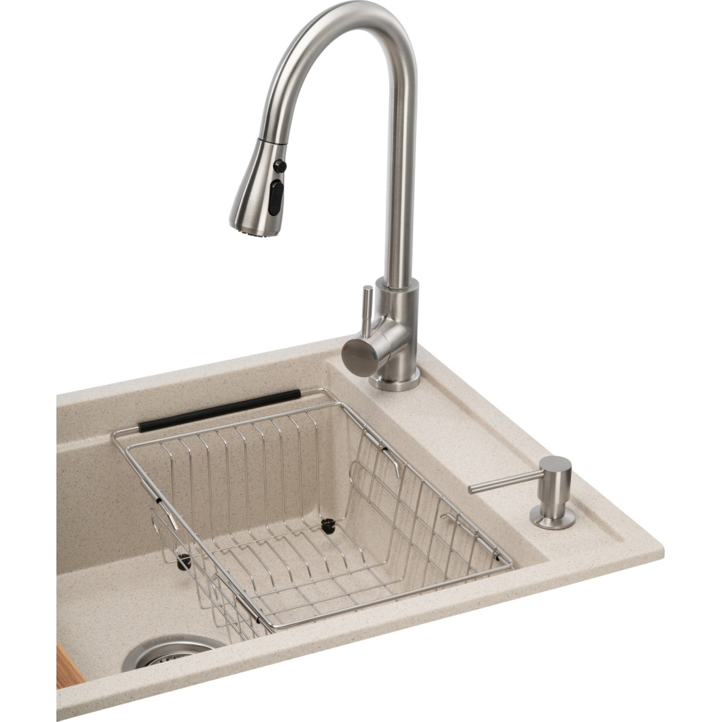 Мийка кухонна GRANADO Basic Estella terra (+ змішувач Campo LUX inox + дозатор Redondo inox + кошик + (ksg0103) - зображення 3