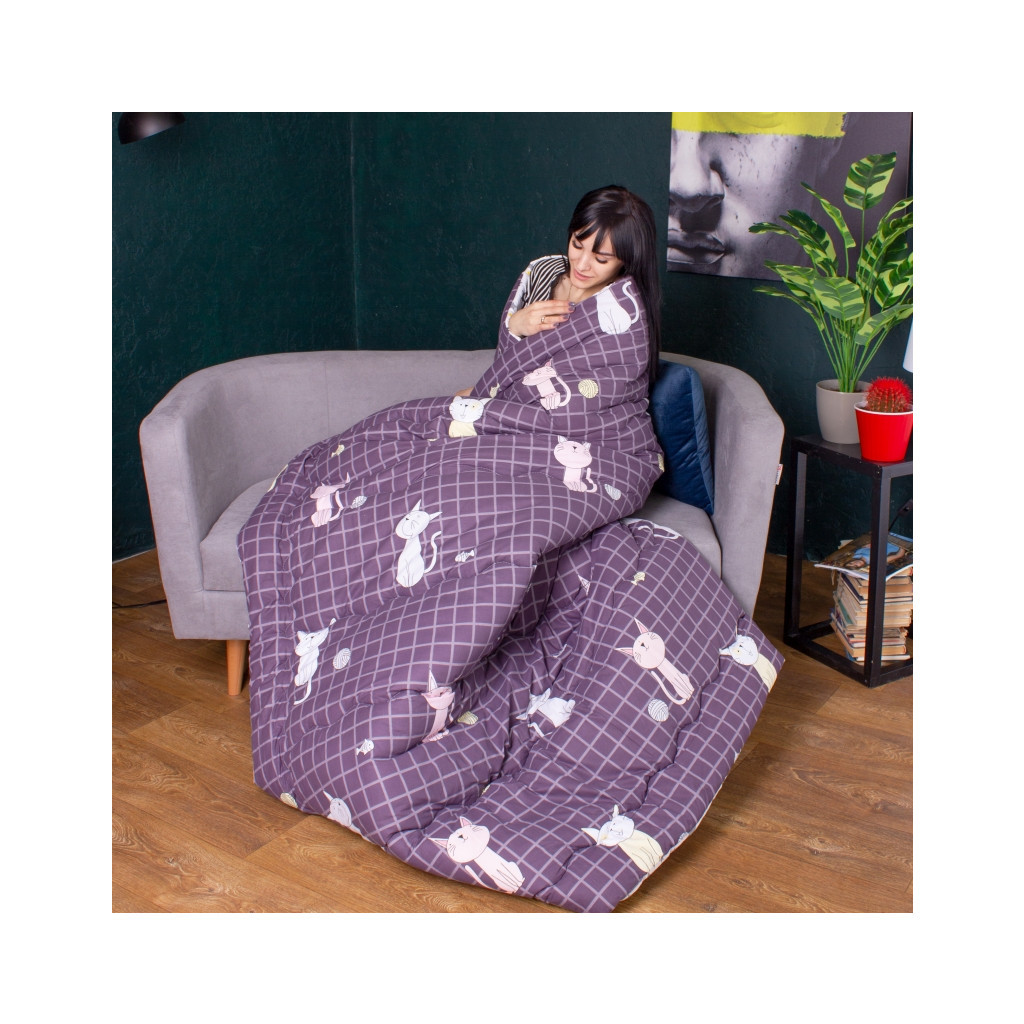 Ковдра MirSon Набір Tencel Зима №3068 Color Fun Line Whales + подушка середня 140х205+50х70 (2200004815008) - зображення 4