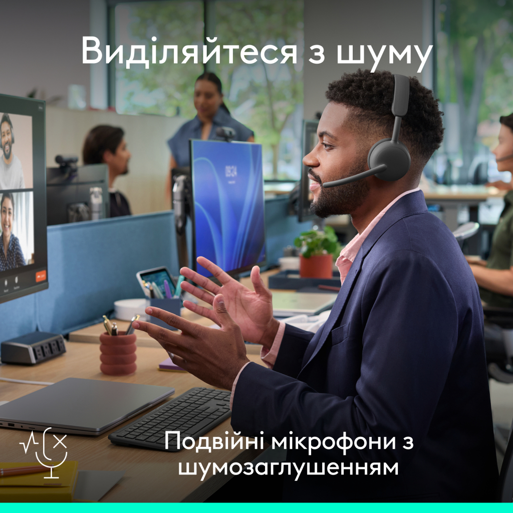Навушники Logitech Zone Wireless 2 ES for Business Graphite (981-001493) - зображення 9