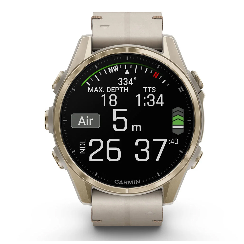 Смарт-годинник Garmin fenix 8 43mm, AMOLED, Saph, SftGldSS/FogGryLeatherBnd, Excl, GPS (010-02903-40) - зображення 8