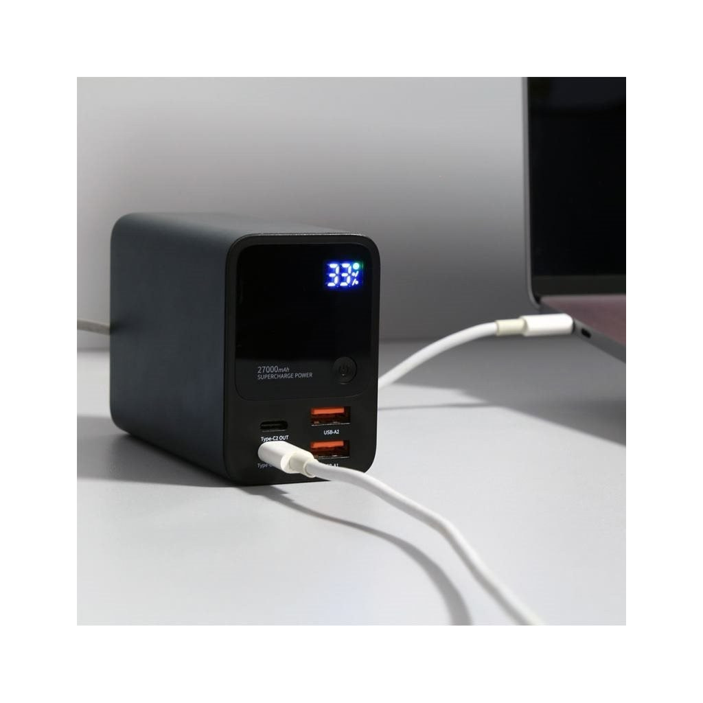 Батарея універсальна Choetech 27000mAh, PD/3.0/100W, USB-C*2/100+100W, USB-A*2/QC3.0/22.5W (B635-BK) - зображення 11