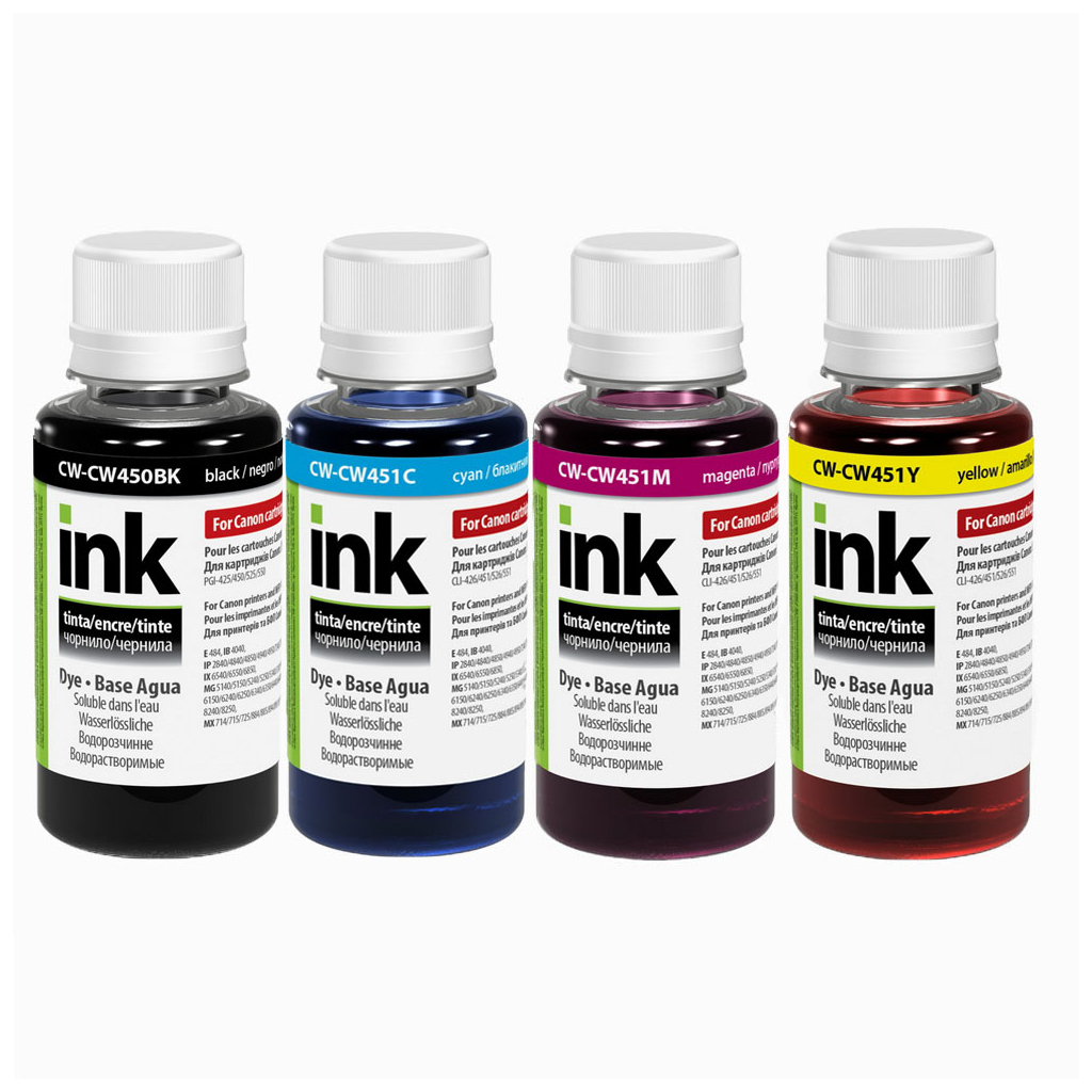 Чорнило ColorWay Canon PGI-450/CLI-451(4х100мл) BK/С/M/Y (CW-CW450/CW451SET01) - зображення 1