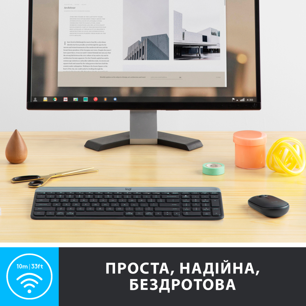 Комплект Logitech MK470 Slim Wireless UA Graphite (920-009204) - зображення 4