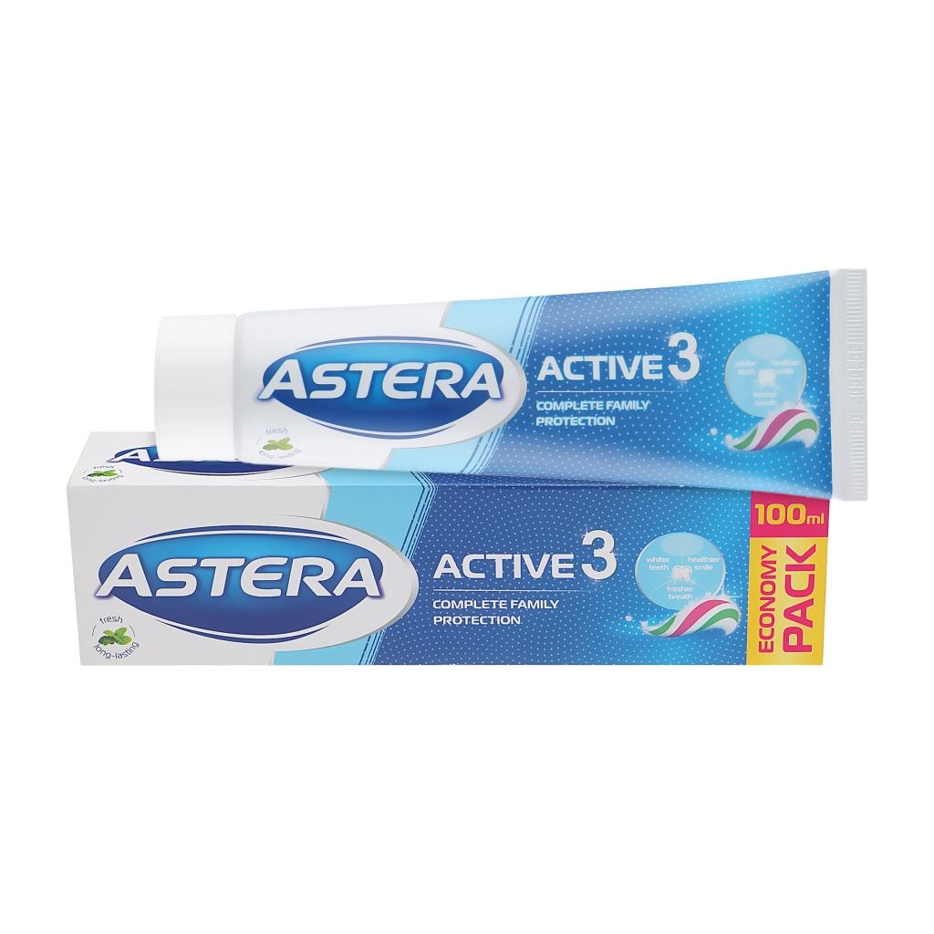 Зубна паста Astera Active 3 Потрійна дія 100 мл (3800013515297) - зображення 2