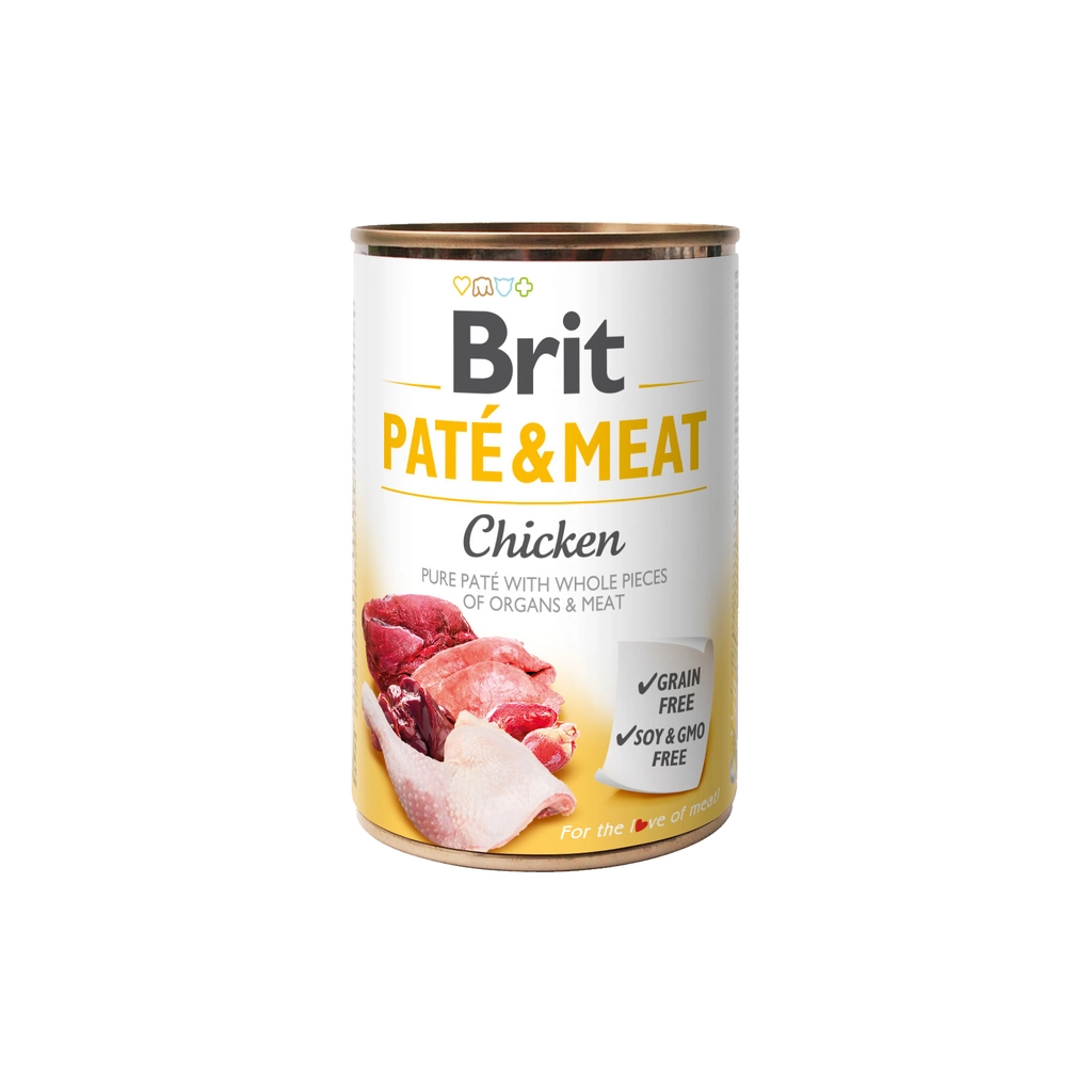 Вологий корм для собак Brit Care Pate and Meat для дорослих собак з куркою (8595602557417) - зображення 1