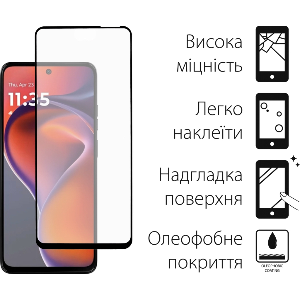 Скло захисне Dengos Full Glue Motorola G15/G15 Power (black) (TGFG-397) - зображення 2
