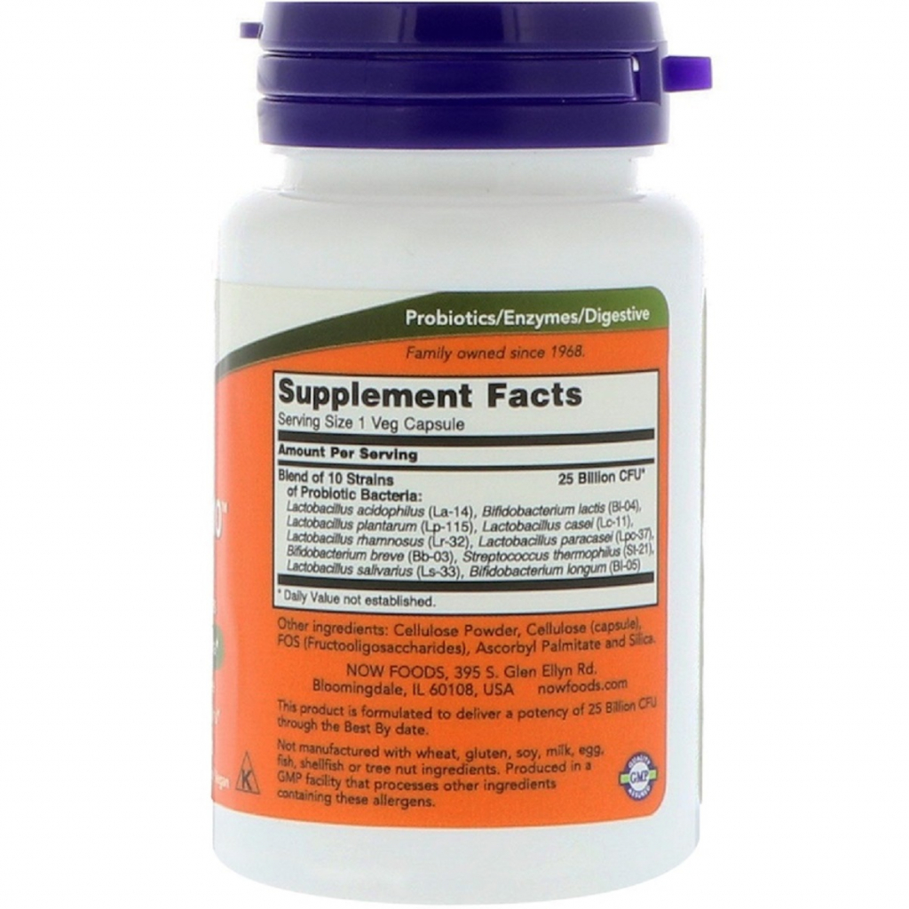 Пробіотики Now Foods Пробіотик Для Травлення, Probiotic-10, 25 Billion, 50 вегета (NOW-02926) - зображення 2