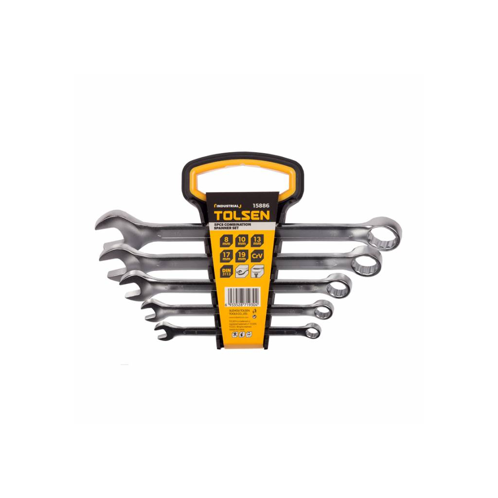 Ключ Tolsen набір комбінованих 5 шт в чохлі 8-10-13-17-19 мм (15886) - зображення 1
