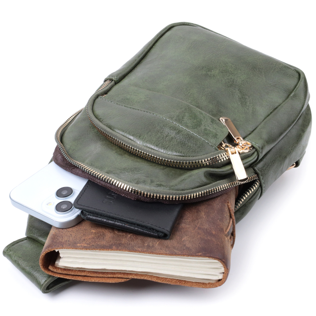 Сумка Vintage З гладкої екошкіри Зелена (22771) - зображення 8