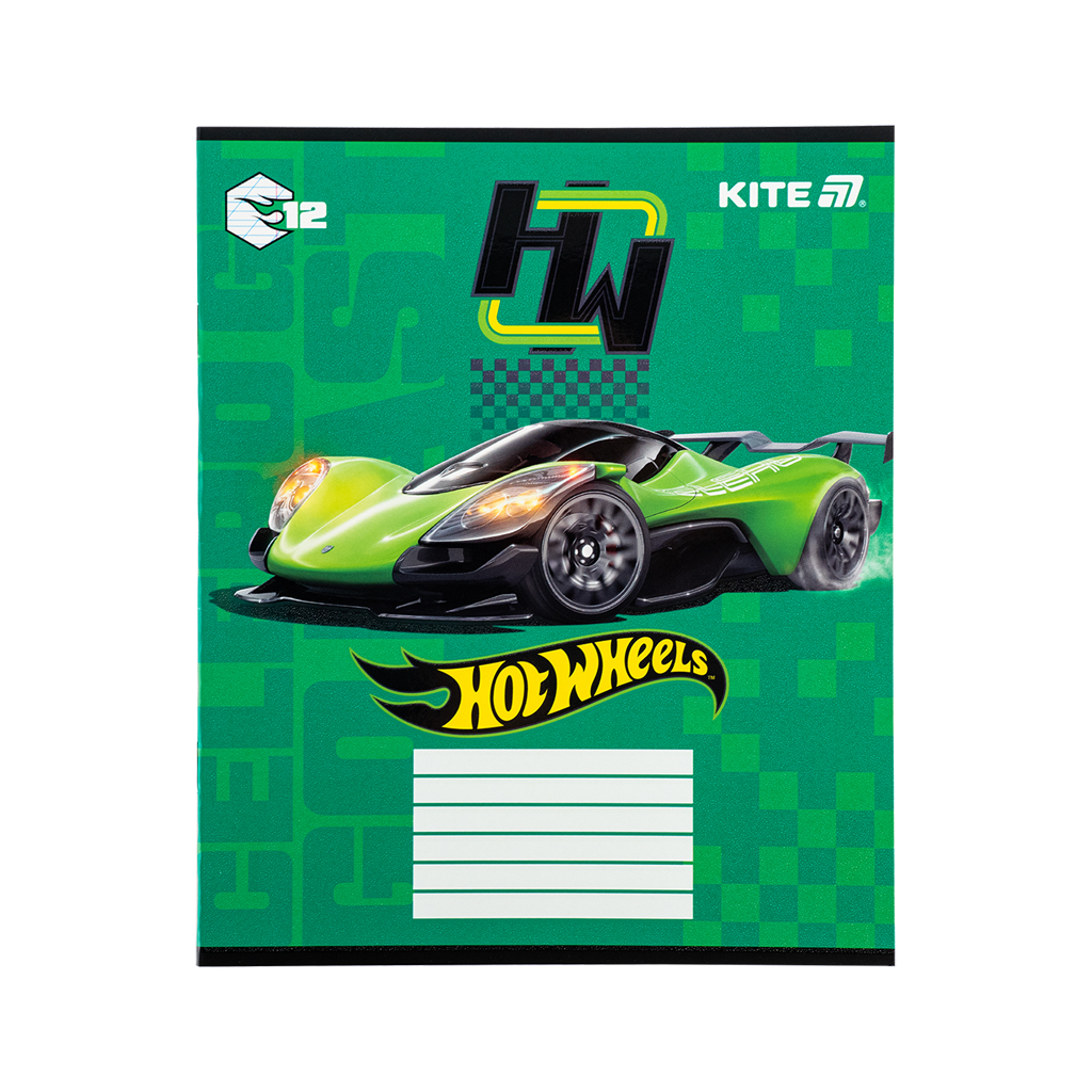 Зошит Kite Hot Wheels, 12 аркушів, коса лінія (HW25-235) - зображення 3