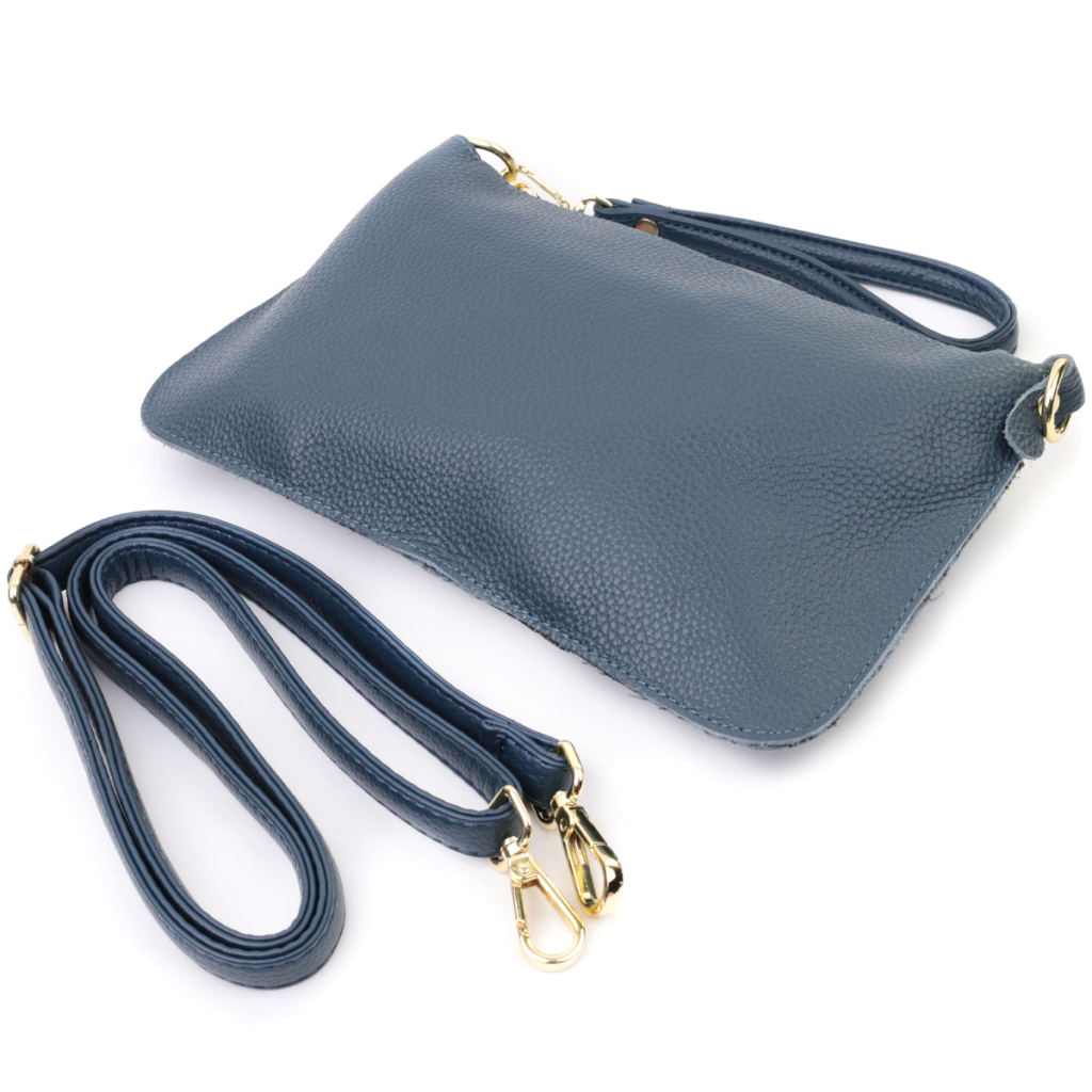 Сумка Vintage З натуральної шкіри Синя (22646) - зображення 5