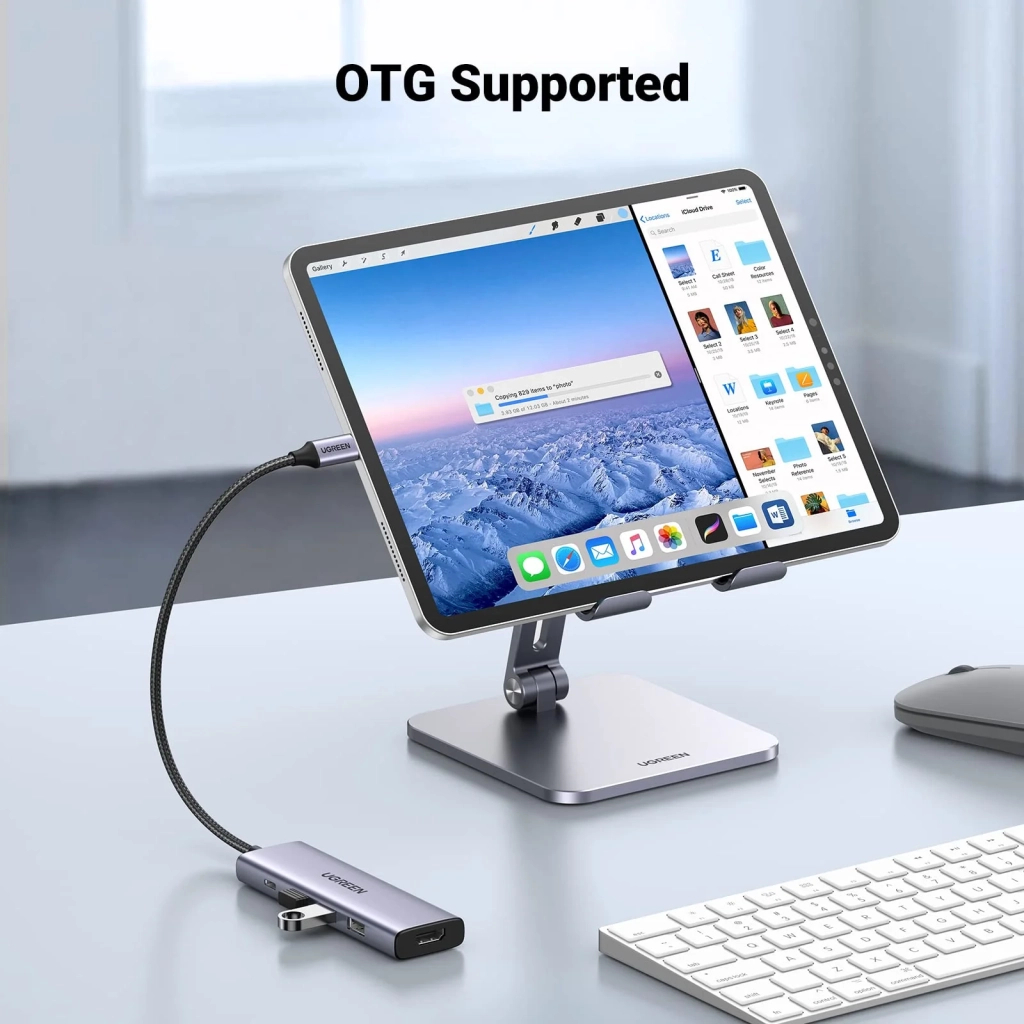 Концентратор Ugreen USB-C to HDMI + 3xUSB 3.0 + PD CM511 gray (15596) - зображення 5
