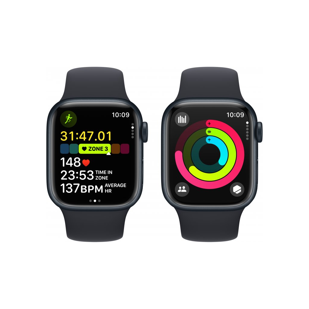Смарт-годинник Apple Watch Series 9 GPS 45mm Midnight Aluminium Case with Midnight Sport Band - M/L (MR9A3QP/A) - зображення 8