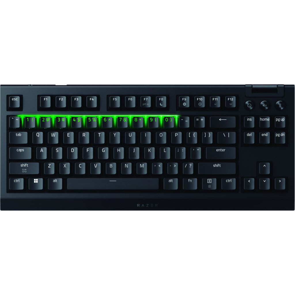 Клавіатура Razer BlackWidow V4 Low-Profile TKL Wireless/Bluetooth/USB Green switch UA Black (RZ03-05450500-R3M1) - зображення 6