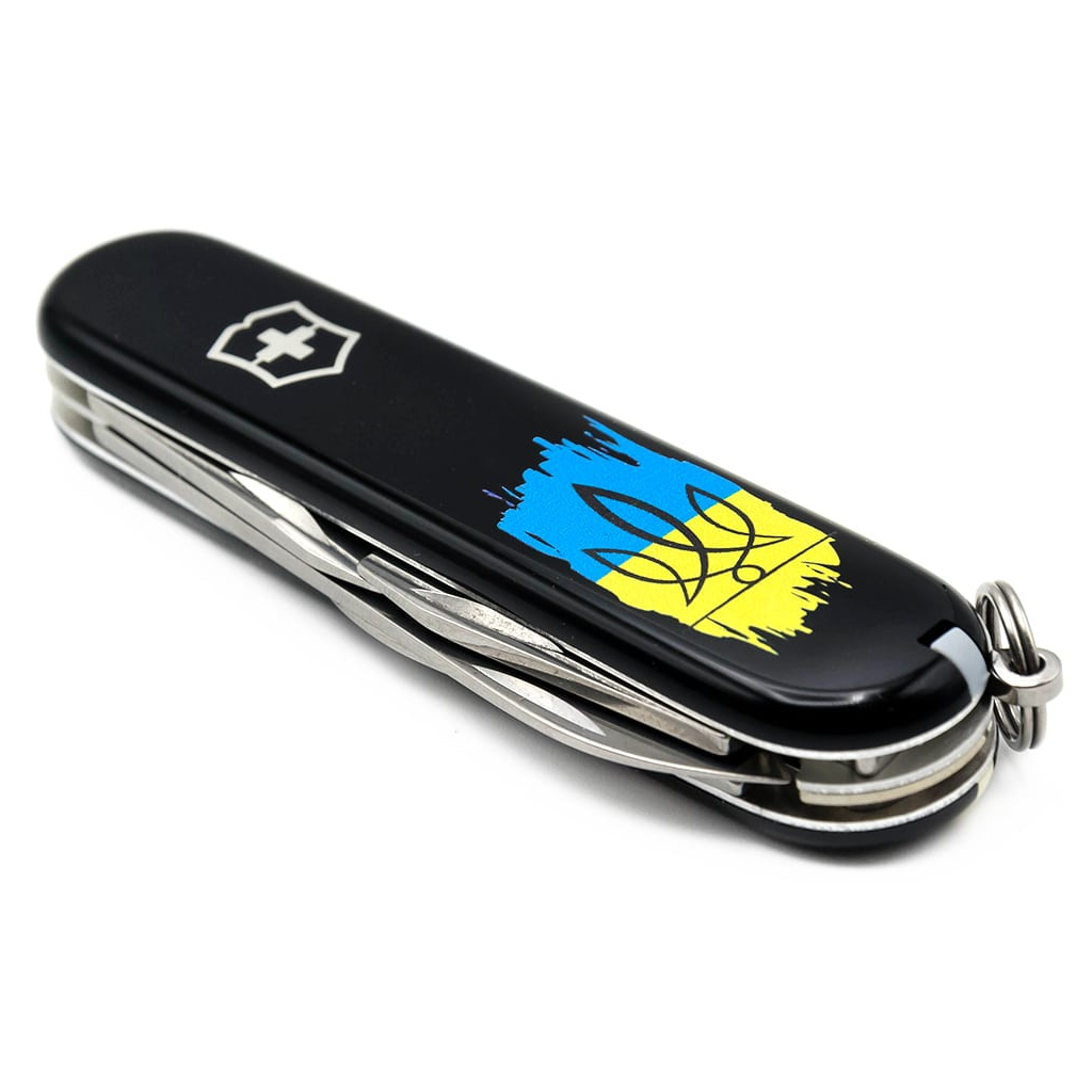 Ніж Victorinox Spartan Ukraine Black "Тризуб На Тлі Прапору" (1.3603.3_T1026u) - зображення 6