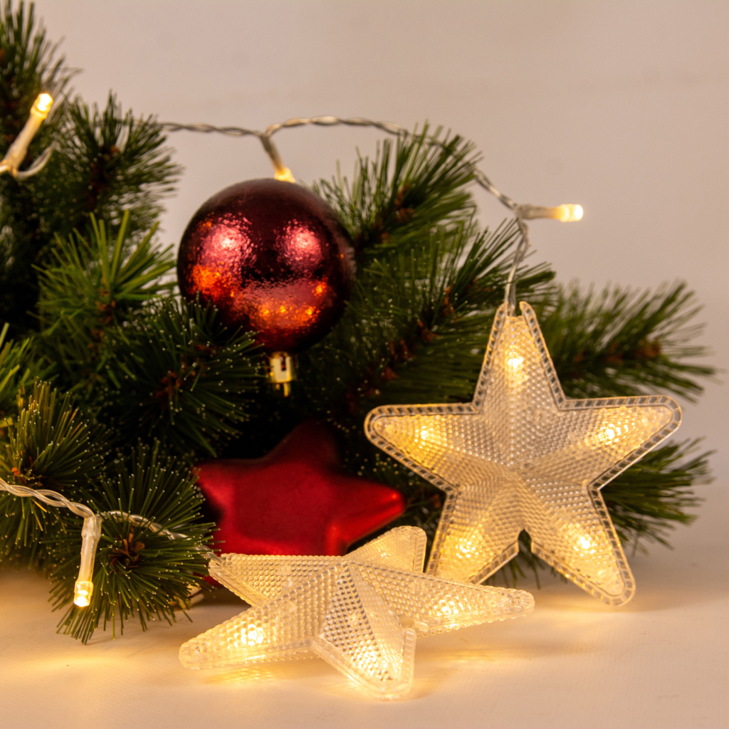 Гірлянда Chomik Штора зірки 136 LED теплий білий, 3 м, від мережі (5900779880030) - зображення 6