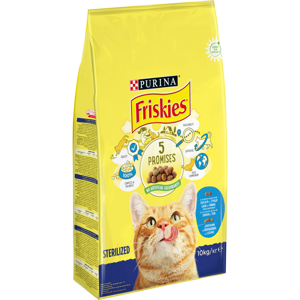 Сухий корм для кішок Purina Friskies Sterile з лососем і овочами 10 кг (7613033205064) - зображення 1