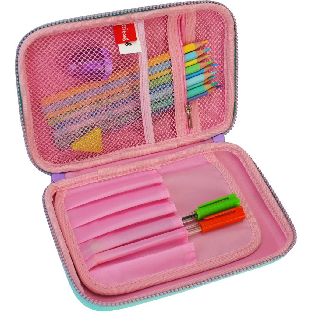 Пенал Cool For School з тисненням 1 відділення Фіолетовий (QT-5632-Purple) - зображення 2