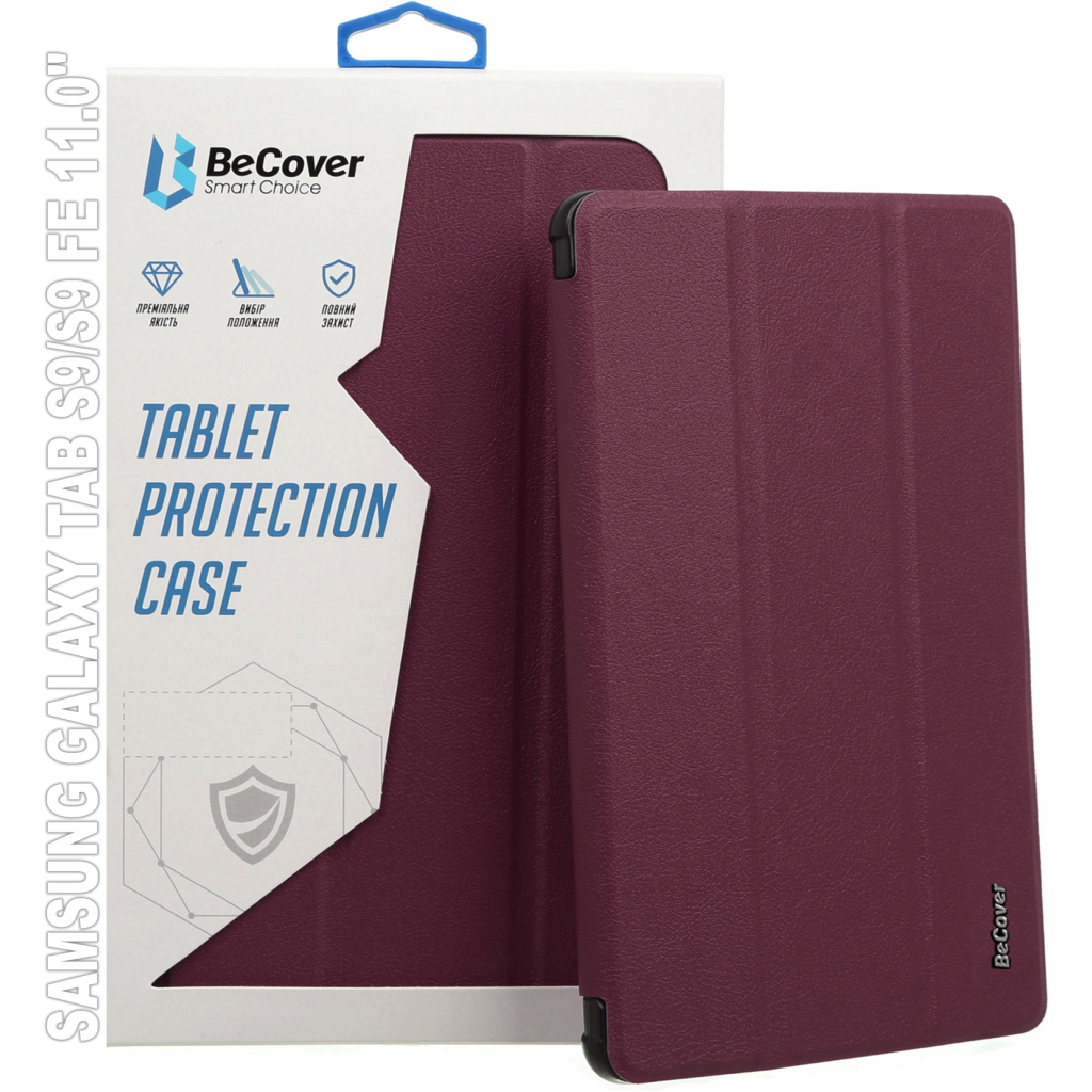Чохол до планшета BeCover Smart Case Samsung Tab S9 (SM-X710/SM-X716)/S9 FE (SM-X510/SM-X516B) 11.0" Red Wine (709893) - зображення 1