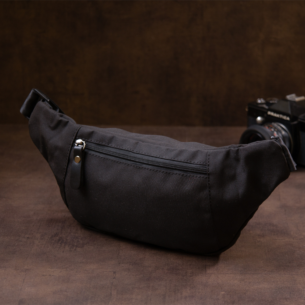 Сумка Vintage Бананка нейлон Чорна (20635) - зображення 9