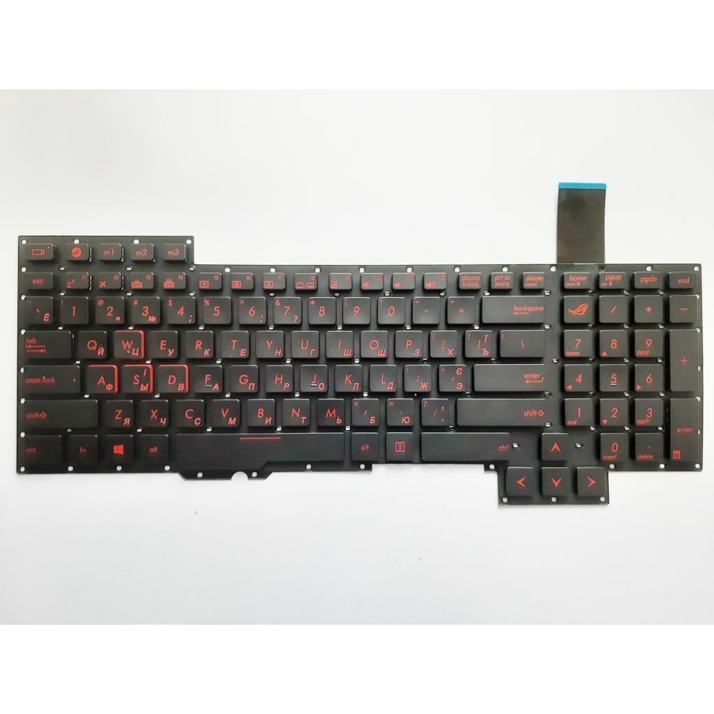Клавіатура ноутбука ASUS G751J/G751JL/G751JM/G751JT/G751JY чорна з підсвіткою (A46083) - зображення 1