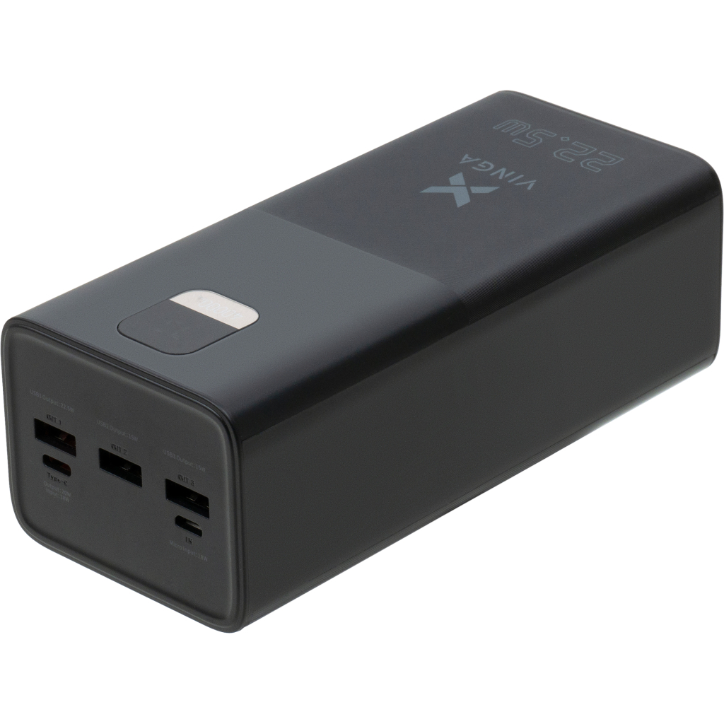 Батарея універсальна Vinga 40000 mAh 22.5W Display Black (VPBB4022) - зображення 5