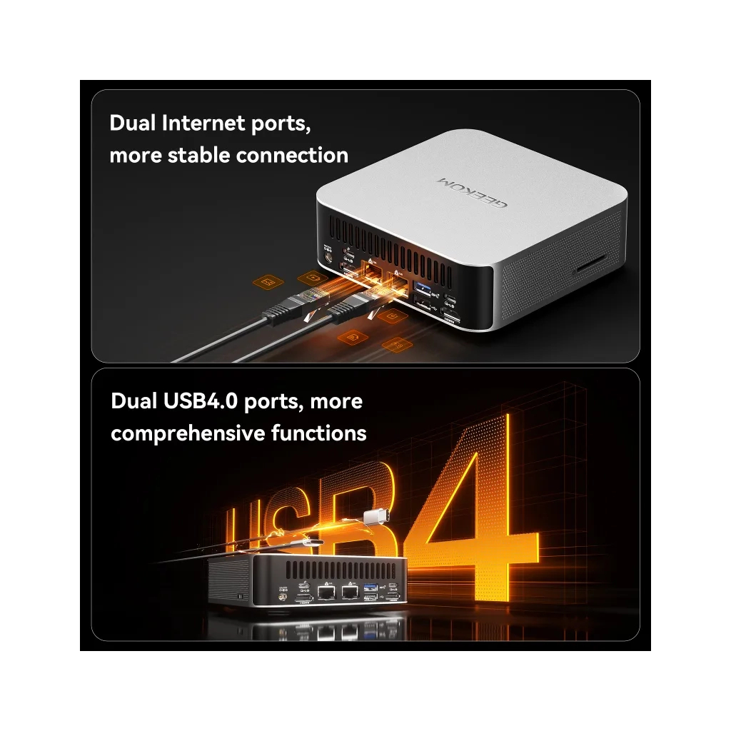 Комп'ютер GEEKOM Mini PC A8 / Ryzen7 8745HS, 32, 1TB, Radeon 780M, W11Pro (GMA8R78745HS-321T-EU) - зображення 8