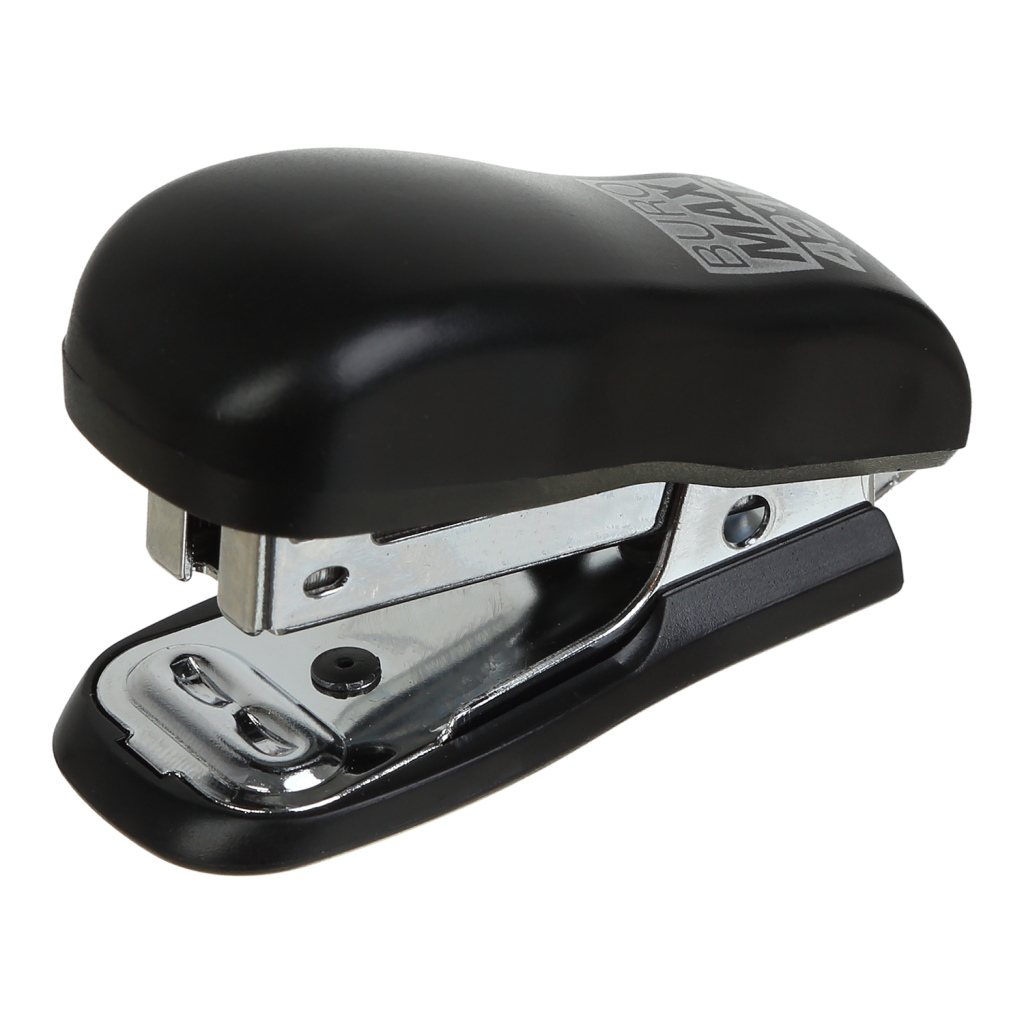 Степлер Buromax пластиковий МІНІ, 10 аркушів, (скоби №24; 26), 60 x 25 x 35 мм, чорний (BM.4216-01) - изображение 1