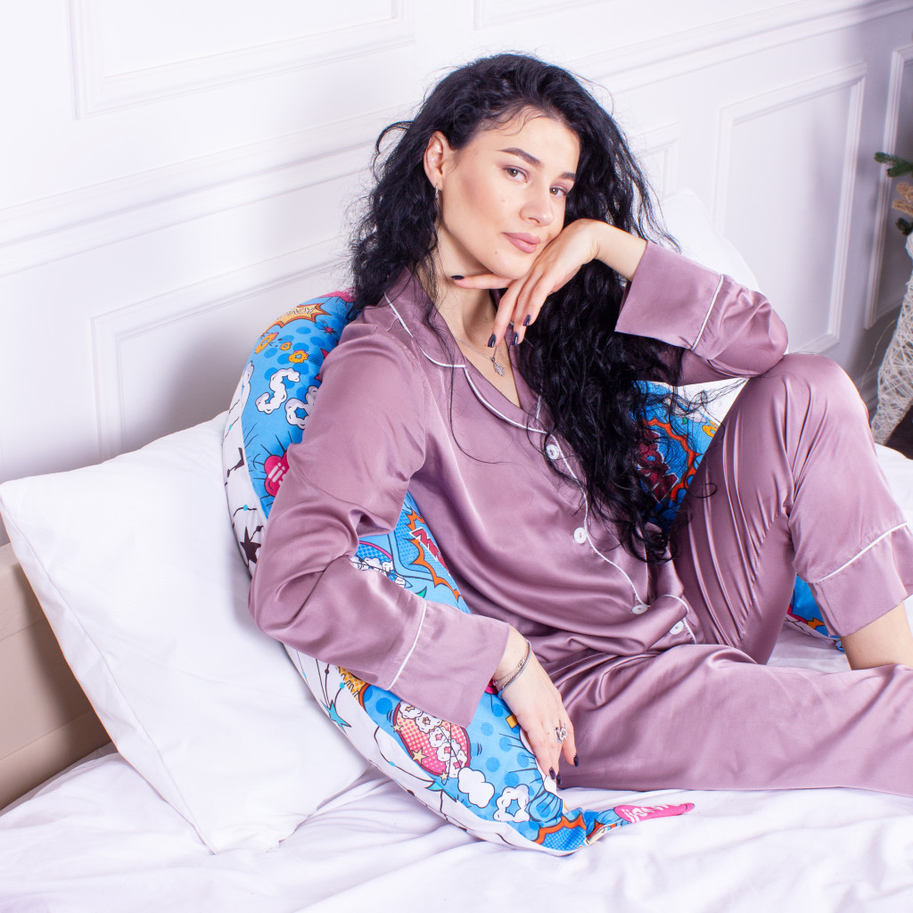 Подушка MirSon для вагітних та годування №8330 Print Line 17-0511 Bombs Бязь 30х170х20 см (2200006200550) - изображение 6