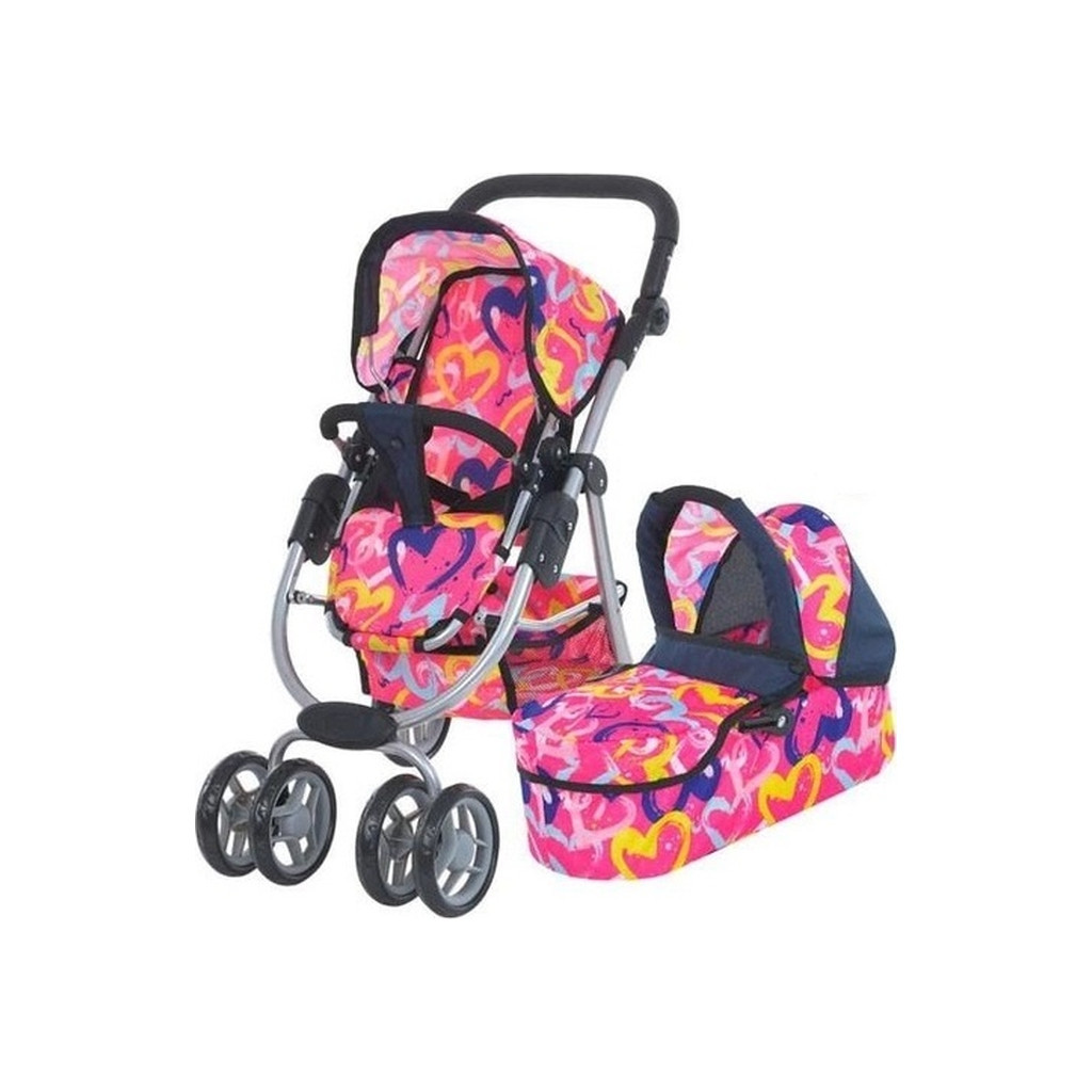 Коляска для ляльок Melogo 9662M pink/heart (Melogo 9662M pink/heart) - зображення 1