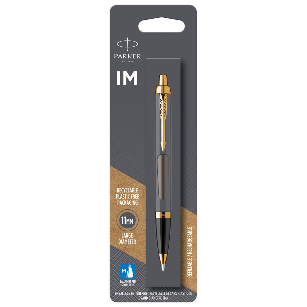 Ручка кулькова Parker IM 17 Grey Lacquer GT BP блістер (21 136) - зображення 1